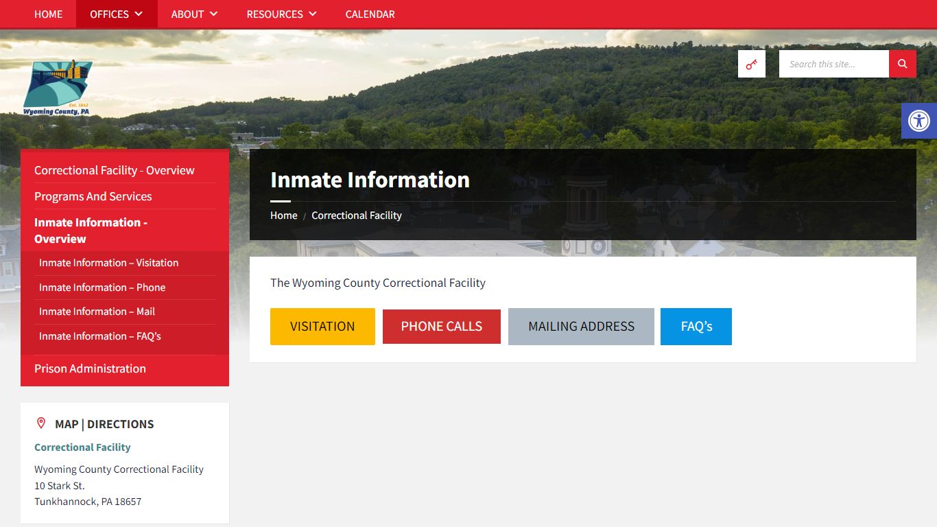 Inmate Information - Wyoming County, PA, USA